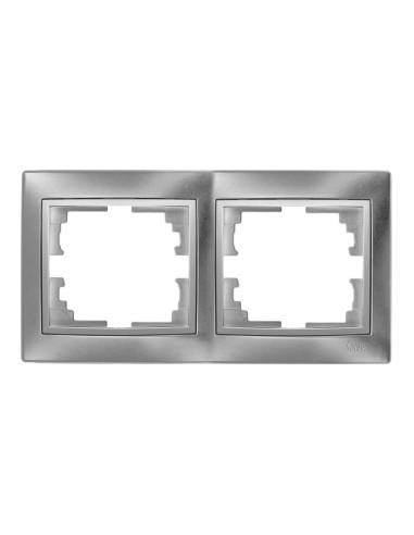 Estrutura horizontal duplo prateado 154x81x10mm série europa solera erp72au