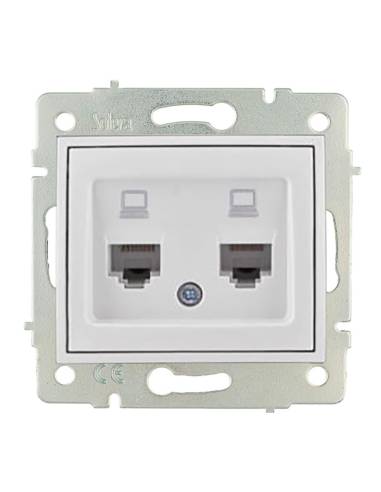 Tomada dupla de datos rj4 cat6 série europa solera erp88/2