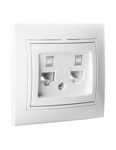 Tomada dupla de dados rj4 cat6 série europa solera