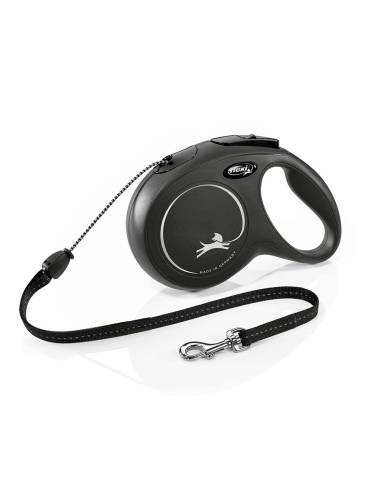 Correa extensible flexi classic 'm' cordon 8m hasta 20kg negro nayeco