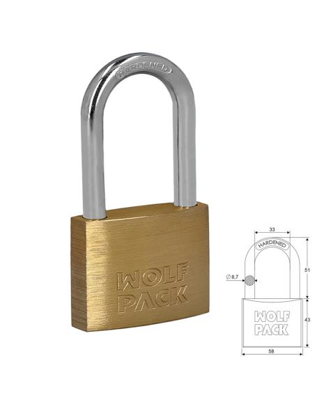 Candado Laton Arco Largo 60 mm. - Imagen 1
