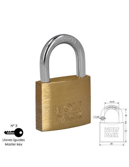 Candado Laton Arco Normal Llaves Iguales 30 mm. Nº3 - Imagen 1