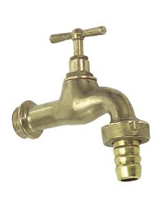 Grifo Curvo Latón Pulido Con Racord 3/4" - Imagen 1