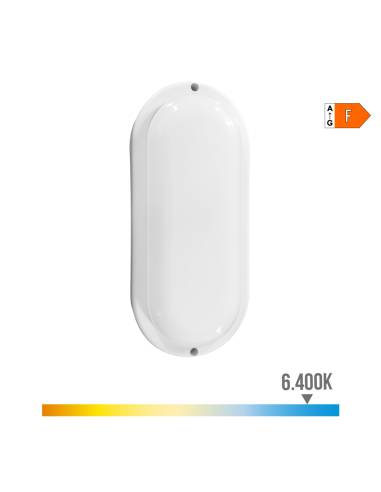 Aplique oval led com sensor crepuscular e movimento 18w 1820lm 6.400k edm