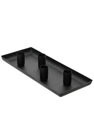 Candelero rectangular de hierro negro