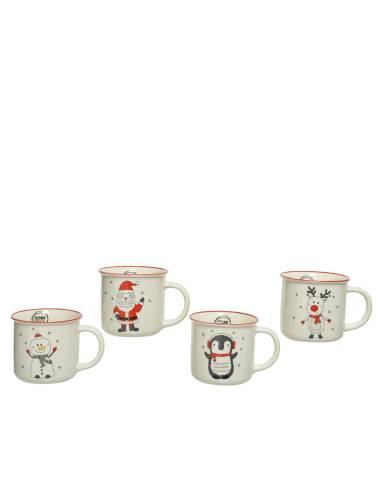 Chávena de porcelana com estampados natalícios, 4 modelos.
