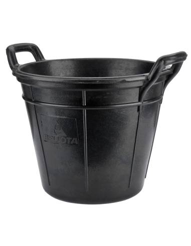 Balde canário 18 l de borracha preta resistente.