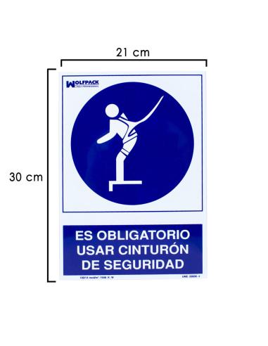 Cartel Uso Obligatorio Cinturon Seguridad 30x21 cm. - Imagen 1