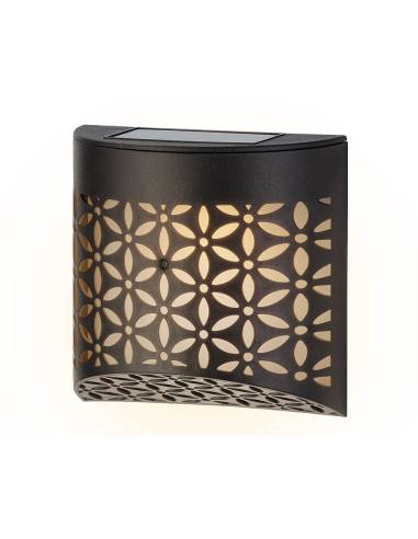 Aparelho solar preto com desenho flor