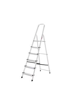 Oryx Escalera Aluminio 6 Peldaños Plegable, Uso doméstico, Antideslizante, Ligera y Resistente - Imagen 1