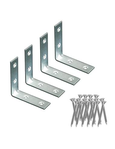 Ângulo de reforço an02, aço zincado, 80 x 80 x 15 mm. 4 unidades