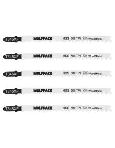 Hoja Larga Sierra Calar Para Madera / Metal / Plástico Corte Medio/Grueso 5 Piezas. Hoja Cromo Vanadio 58. Vastago T Universal.