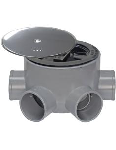 Bote Sifonico PVC T 85 BA 110 50-40 Altura 75 mm. Con Tapa Aireación