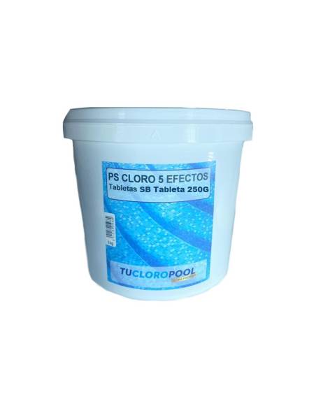 Cloro multifuncional sem cobre Recipiente de 5 kg SB Comprimidos de 250 g