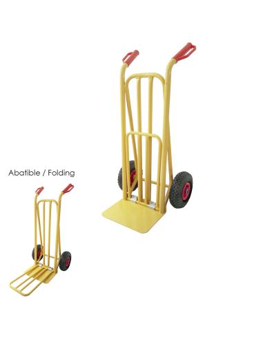 Carretilla Almacen / Sacos Con Pala Abatible Ruedas Neumáticas Llantas de plástico