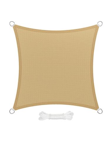Toldo Vela Sombra Jardin Cuadrada 3,6x3,6 metros Beige