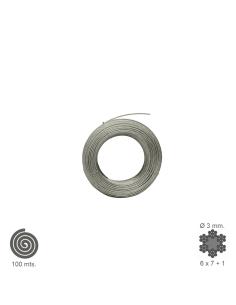 Cable Galvanizado 3 mm. (Rollo 100 Metros) No Elevacion