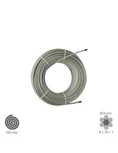 Cable Galvanizado 8 mm. (Rollo 100 Metros) No Elevacion