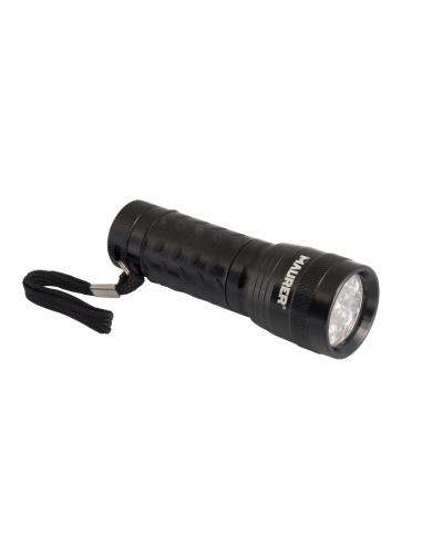Linterna LED De Mano De Aluminio A Pilas(3 AAA) 55 Lumenes 14 Leds Mango Engomado (Expositor 12 piezas)