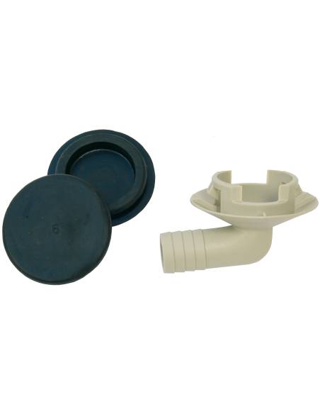 Cotovelo de drenagem do condensador Ø32mm com dois tampões