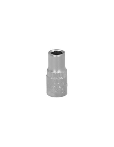Llave Vaso 1/4" Hexagonal 6 mm. Perfil de 6 caras. Acero Cromo Vanadio, Aristas Redondas
