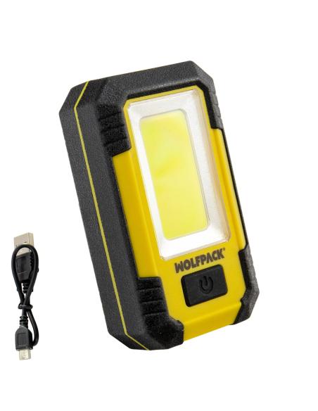 Linterna LED Profesional Compacta Engomada Bateria Recargable 500 Lumenes Con Función Powerbank, Iman, Soporte y Gancho Linterna LED Profesional Compacta Engomada Bateria Recargable 500 Lumenes Con Función Powerbank, Iman, Soporte y Gancho