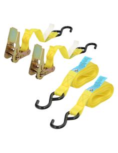 Cinta De Amarre Con Ratchet 4,5 metros x 25 mm. Trinquete Metalico Automatico, Cincha, Eslinga Mercancia, Correa Sujeción (2uds)