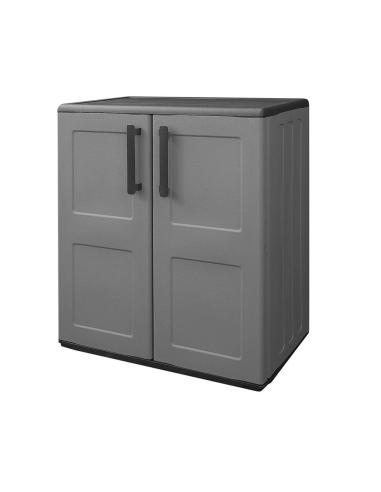 Armario Resina Bajo 68x37x84 cm. Color gris oscuro.