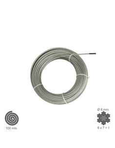 Cable Galvanizado 6 mm. (Rollo 100 Metros) No Elevacion