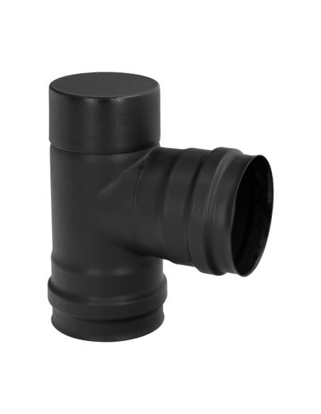 Te Tapa Estufa Pellet Vitrificado Ø80 Mm 90° Te Tapa Estufa Pellet Vitrificado Ø80 Mm 90°