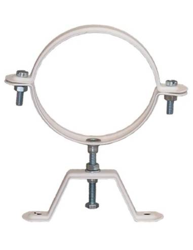 Abraçadeira circular para tubo de alumínio Ø125mm lacada a branco