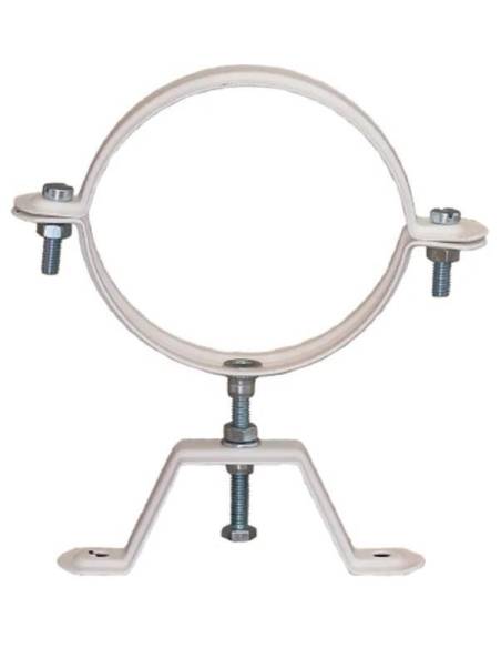 Abraçadeira circular para tubo de alumínio Ø125mm lacada a branco