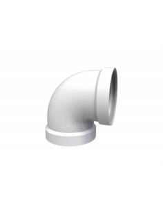 Tubo Aluminio Codo Ø125mm 88grados H-H Lacado Blanco