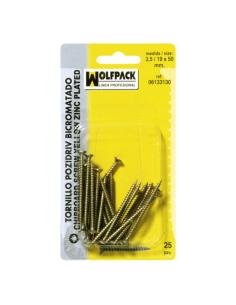 Tirafondo Pozidriv Bicromatado 3,5/19x 30 mm. (30 Piezas) - Imagen 1