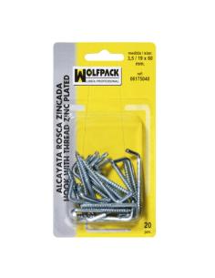 Alcayatas Rosca Zincada  2,1 / 14x25 mm. (Blister 50 Piezas) - Imagen 1