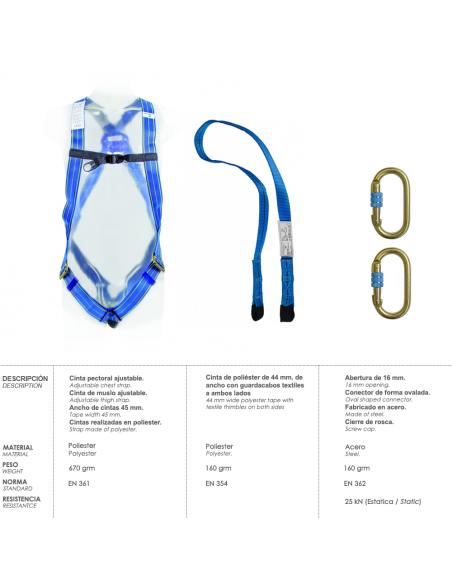 Arnes Anticaidas Kit Seguridad Nº 1 (4 piezas) EN361 - Imagen 1
