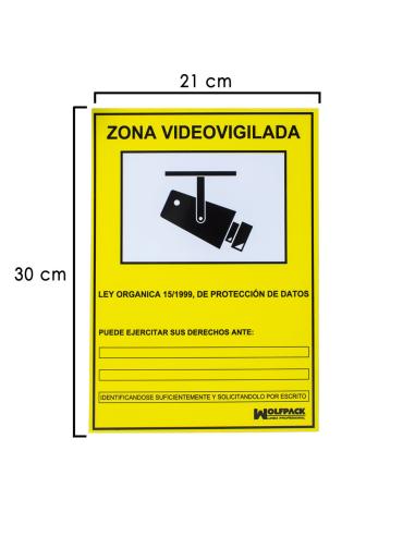 Cartel Zona Videovigilada 30x21 cm. - Imagen 1