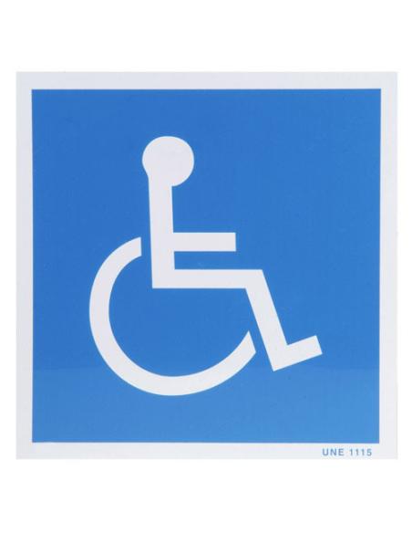 Cartel Minusvalidos Azul blanco  21x21 cm. - Imagen 1