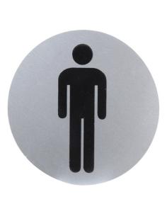 Cartel Aluminio Baño Hombre Ø12 cm. - Imagen 1