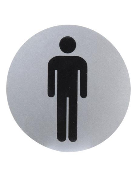 Cartel Aluminio Baño Hombre Ø12 cm. - Imagen 1