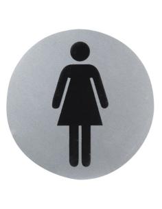 Cartel Aluminio Baño Mujer Ø12 cm. - Imagen 1