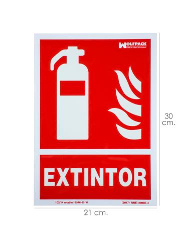 Cartel / Señal Fluorescente Extintor 30x21 cm. - Imagen 1