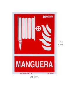 Cartel / Señal Fluorescente Manguera 30x21 cm. - Imagen 1