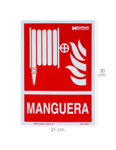 Cartel / Señal Fluorescente Manguera 30x21 cm. - Imagen 1
