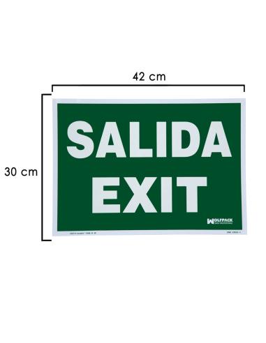 Cartel / Señal Fluorescente Salida Exit 30x42 cm. - Imagen 1