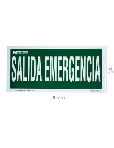 Cartel Salida De Emergencia 15x30 cm. - Imagen 1