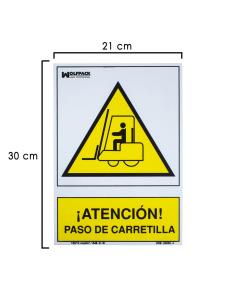 Cartel Atencion Paso Carretilla 30x21 cm. - Imagen 1