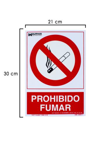 Cartel Prohibido Fumar 30x21 cm. - Imagen 1