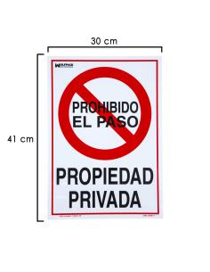 Cartel Propiedad Privada 41x30 cm. - Imagen 1