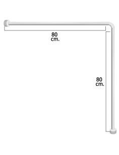 Barra Para  Cortina Ducha Universal Aluminio Blanco 80x80 cm. - Imagen 1